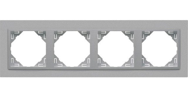 Рамка 4-місна універсальна LOGUS металік алюмінієвий (90940 TAA) купити