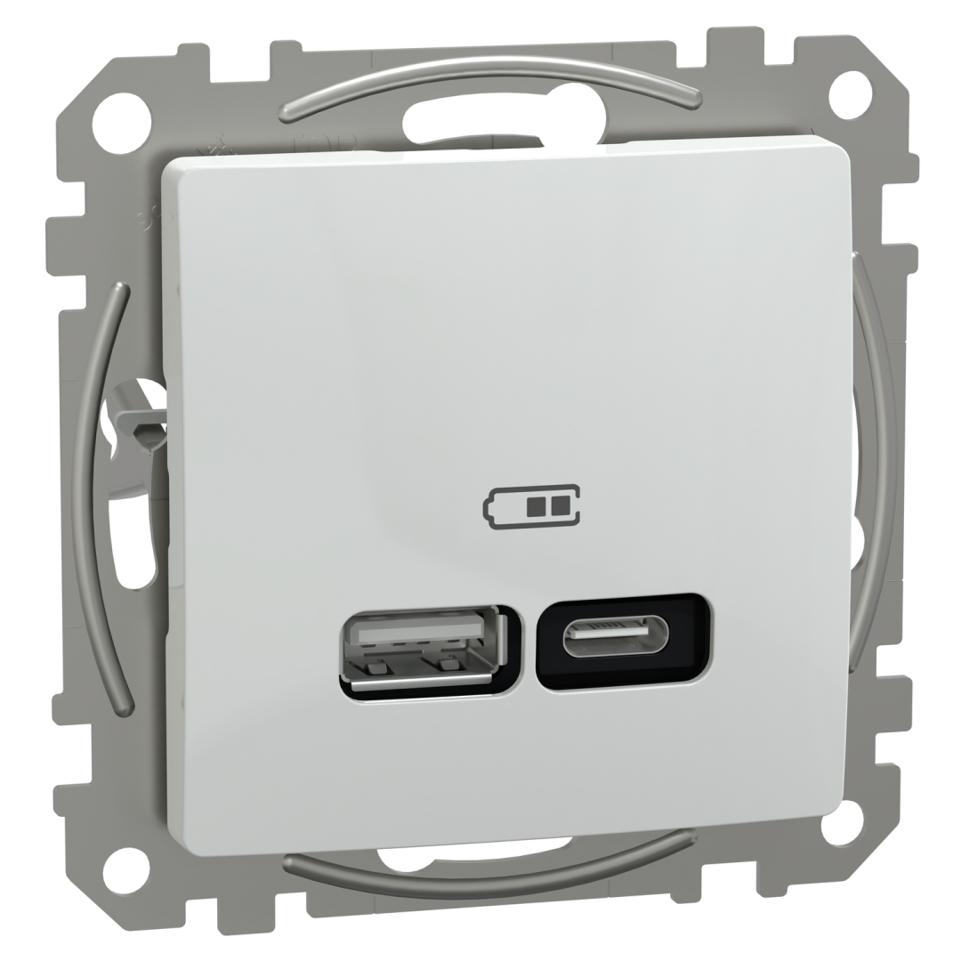 Розетка USB тип A+C 3А 21Вт Schneider Sedna Design SDD111405 Білий купити