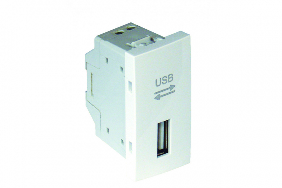 Розетка USB 1-мод. Білий Quardo 45 (45437 SBR) купити