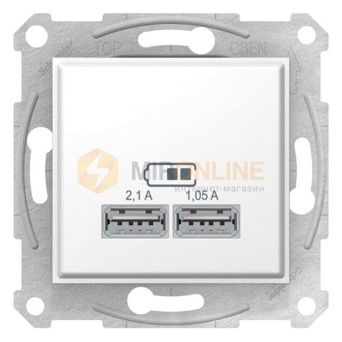 Розетка USB зарядка 2,1А и 1,05А, белый (SDN2710221) купить