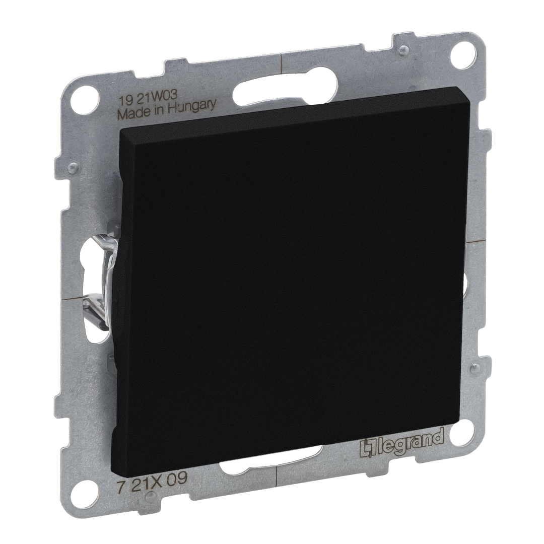 Кнопка 1-кл (пруж.клеми) 6A/250V Legrand SUNO 721409 чорний купити