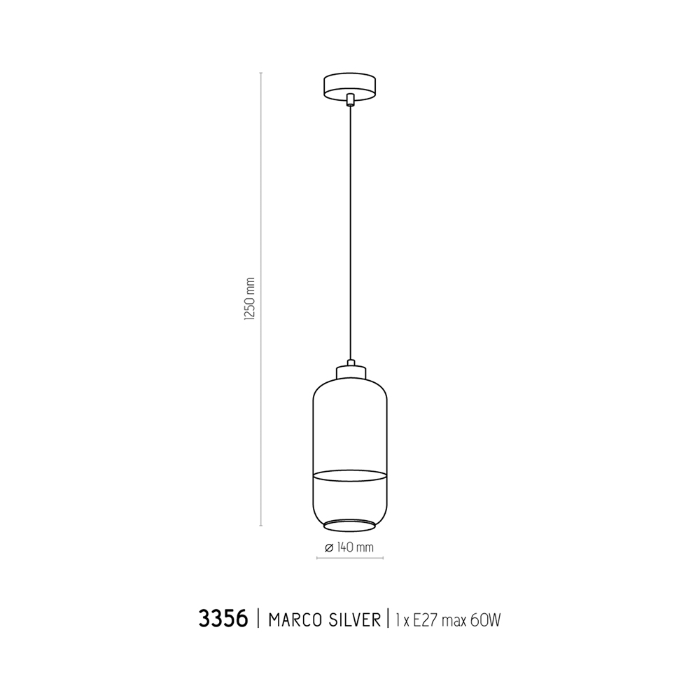 Подвесной светильник TK Lighting 3356 MARCO SILVER купити