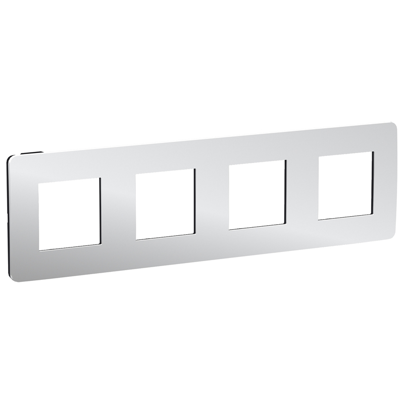 Рамка 4-постовая, UNICA STUDIO METAL NU280856 хром/антрацит купити