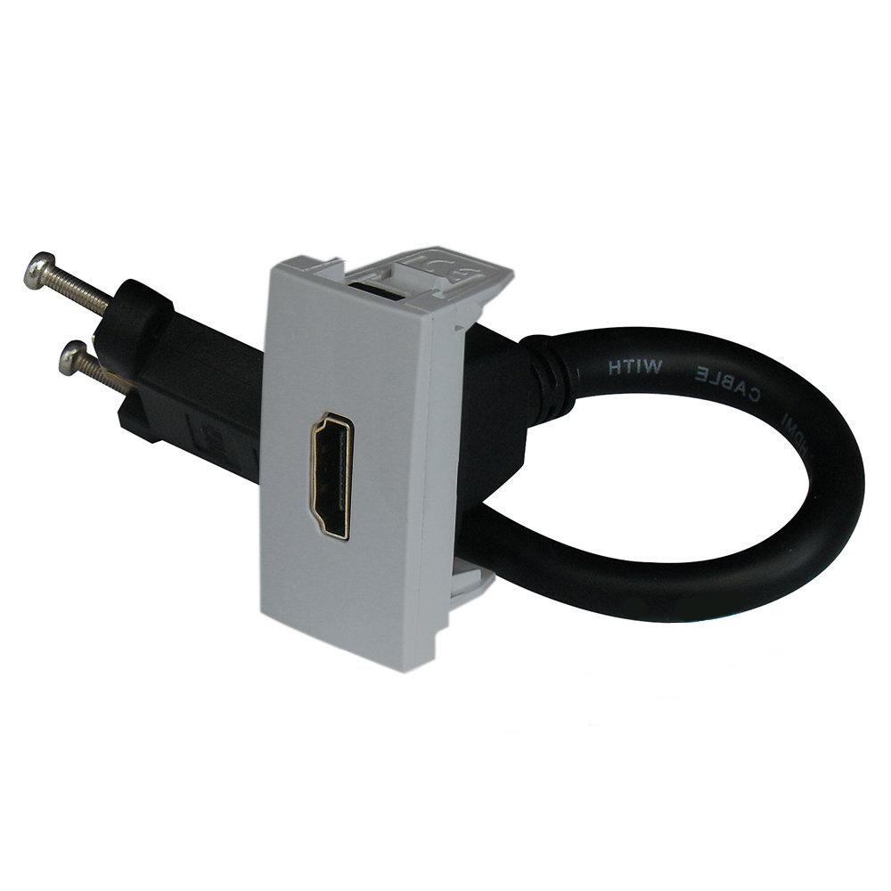 Розетка HDMI з роз'ємом 1-мод. Алюміній Quadro 45 (45435 SAL) купити