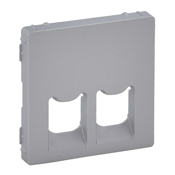 Панель лицевая розетки двойной RJ11+RJ45, алюминий, Valena LIFE (755422) купити
