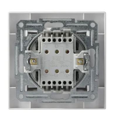 Выключатель 2-клавишный проходной, 10 А, белый, Asfora (EPH0600121) купить