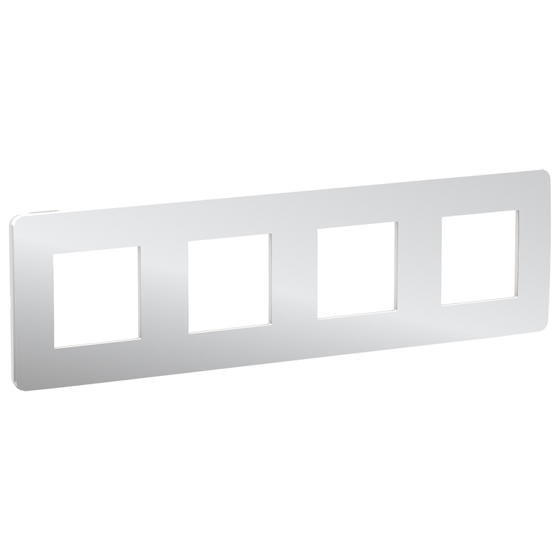 Рамка 4-постовая, UNICA STUDIO METAL NU280855 хром/белый купити