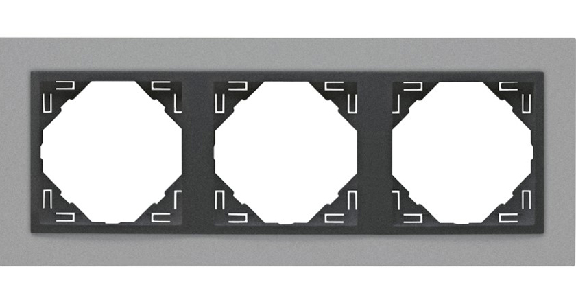 Рамка потрійна універсальна LOGUS алюміній металік графіт (90930 TAS) купити