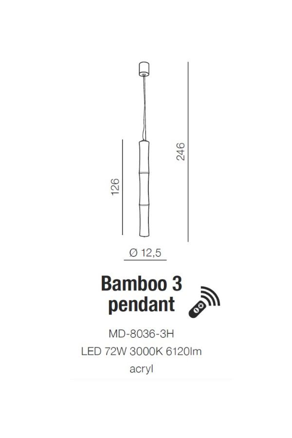 Подвесной светильник Azzardo AZ1901 Bamboo 3 купити