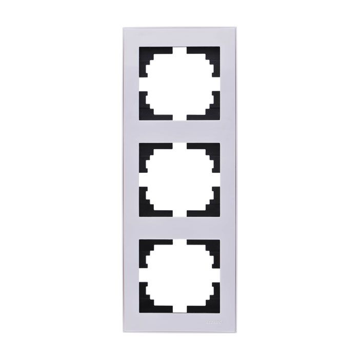 Рамка 3-а вертикальная с боковой вставкой, белый Lezard RAIN (703-0202-153) купити