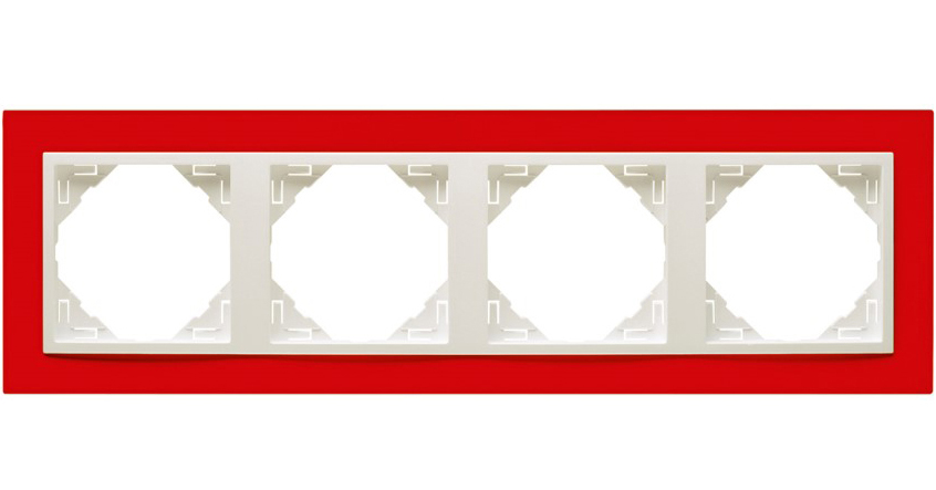 Рамка 4-місна універсальна LOGUS червоний металік крижаний (90940 TVG) купити