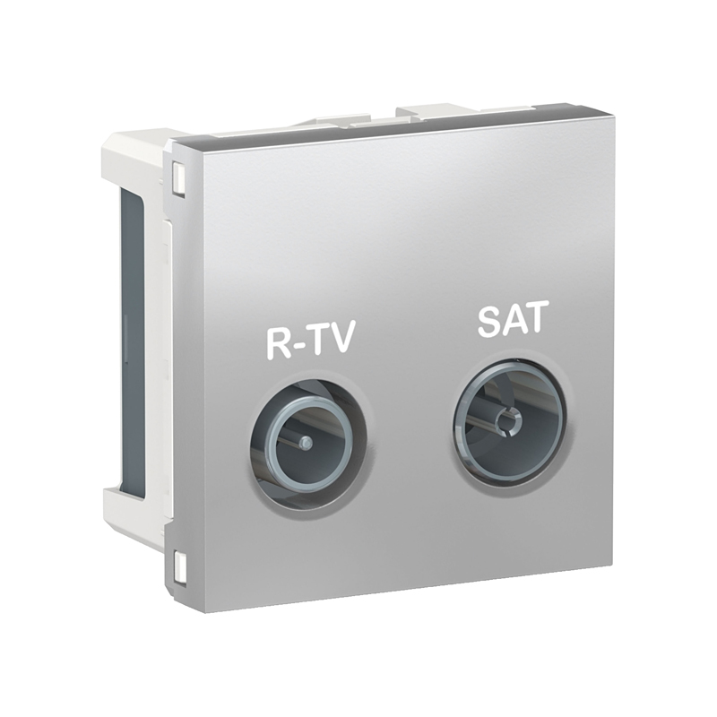 Розетка R-TV/SAT, проходная, 2-мод., Unica New NU345630 алюминий купить