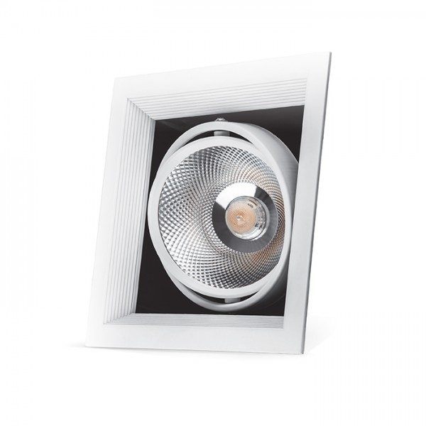Карданный светильник Feron AL211 COB 30W белая рамка (29779) купити