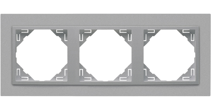 Рамка потрійна універсальна LOGUS металік алюмінієвий (90930 TAA) купити