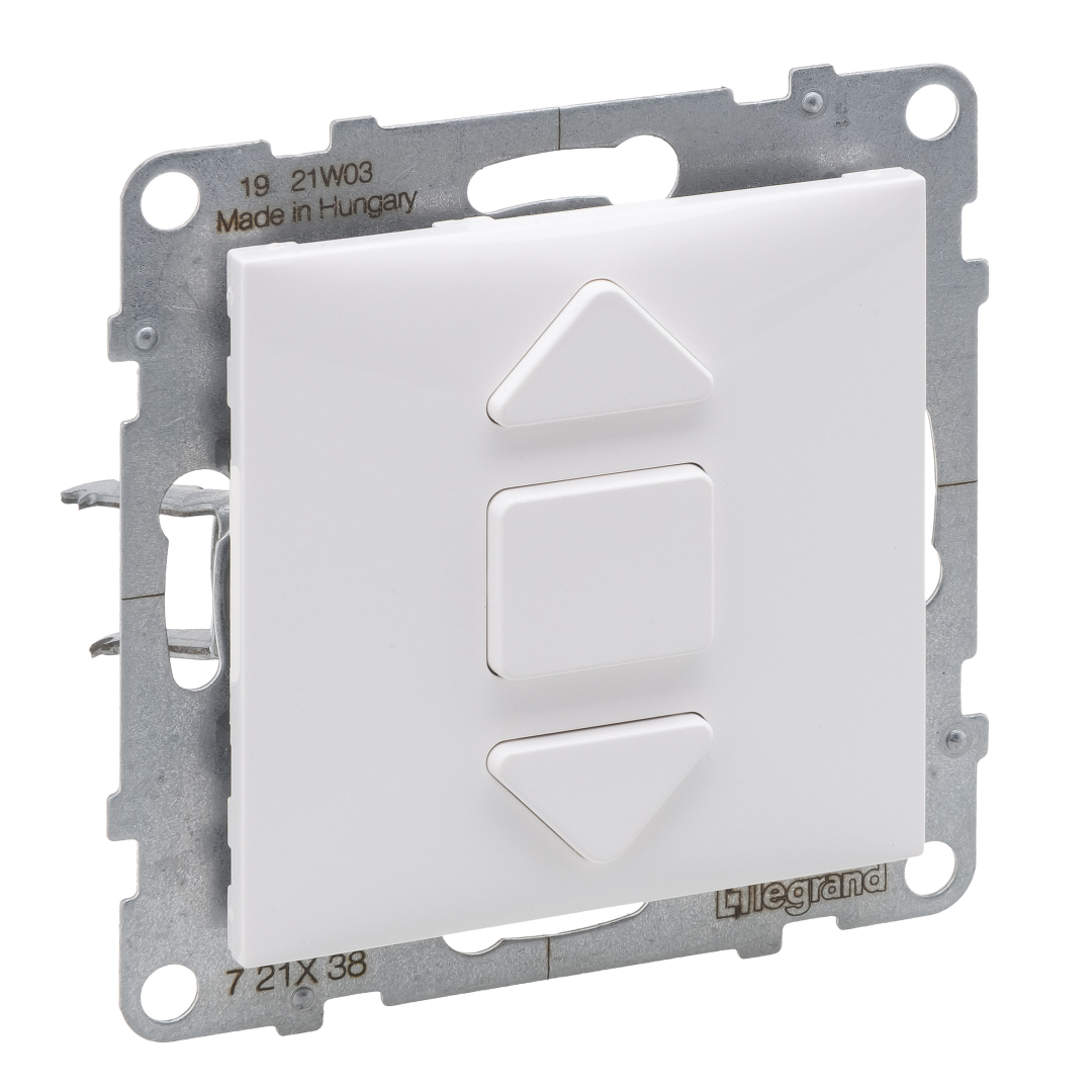 Вимикач жалюзі кнопковий 2-позиційний 6A/250V Legrand SUNO 721138 білий купити