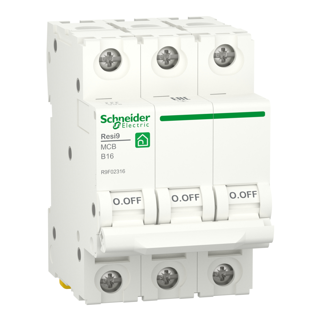 Автоматичний вимикач 3P, 16 A, B, 6kA Schneider Electric Resi9 (R9F02316) купити