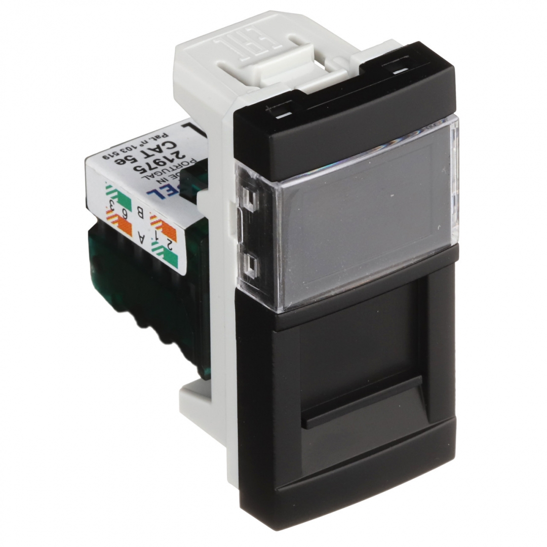 Механізм 1хRJ45 CAT.5E UTP CONNECT-1 мод. Чорний матовий Quadro 45 (45975 SPM) купити