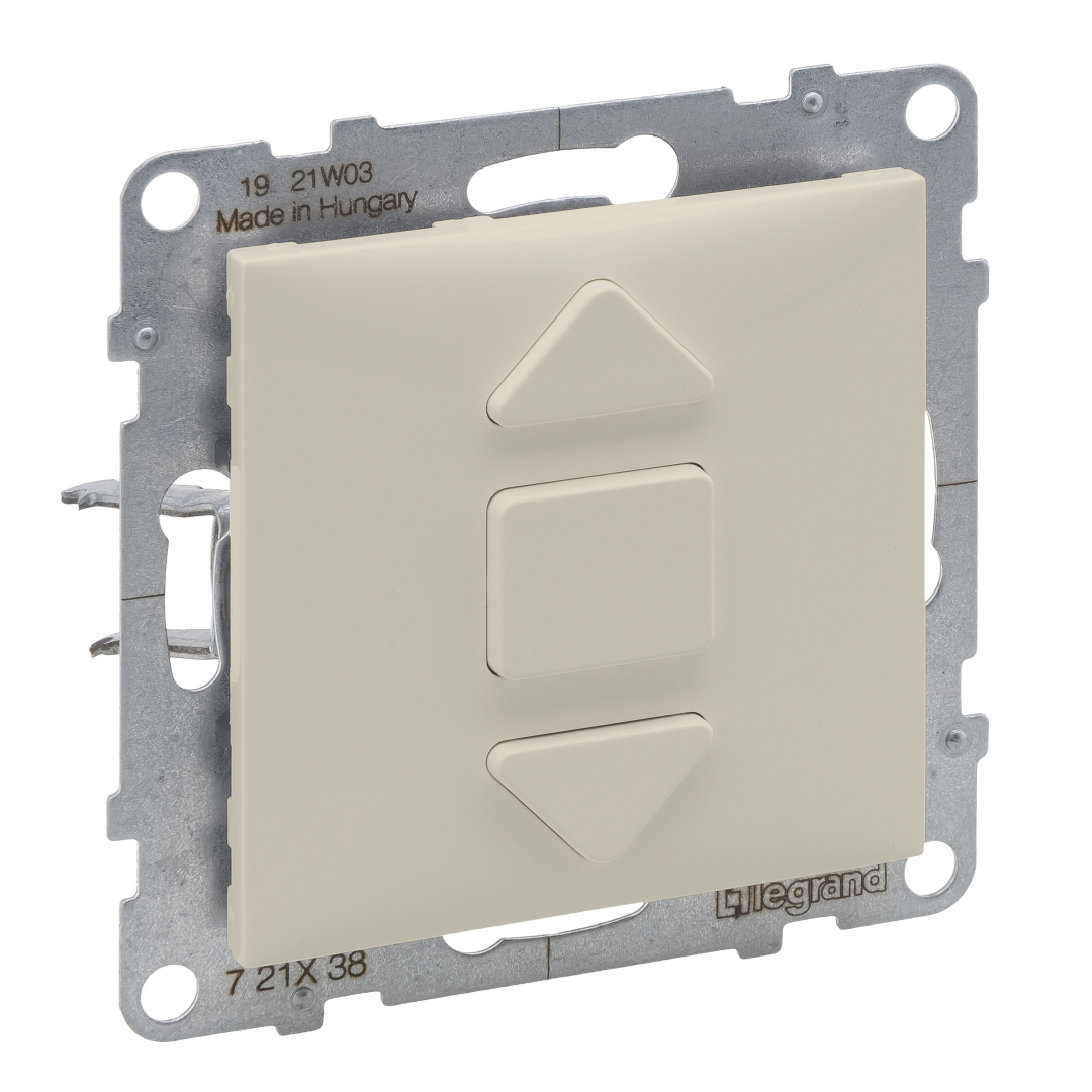Вимикач жалюзі кнопковий 2-позиційний 6A/250V Legrand SUNO 721238 слонова кістка купити