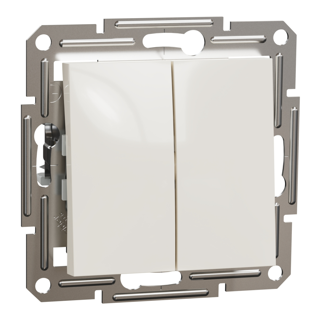 Вимикач 2-клавішний Asfora Schneider Electric EPH0370123 крем без рамки купити