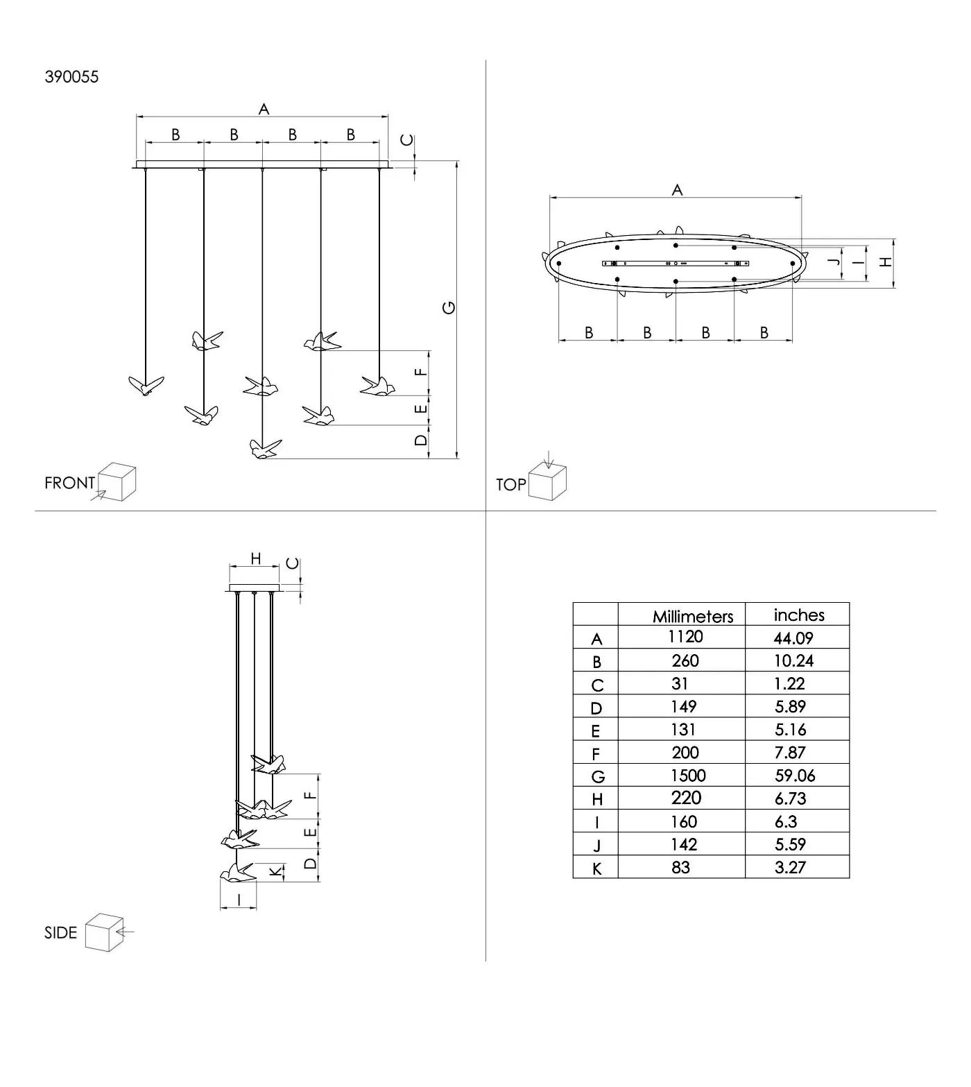 Люстра EGLO 390055 Paratebueno 4000 Лм 3000K (53869) купити