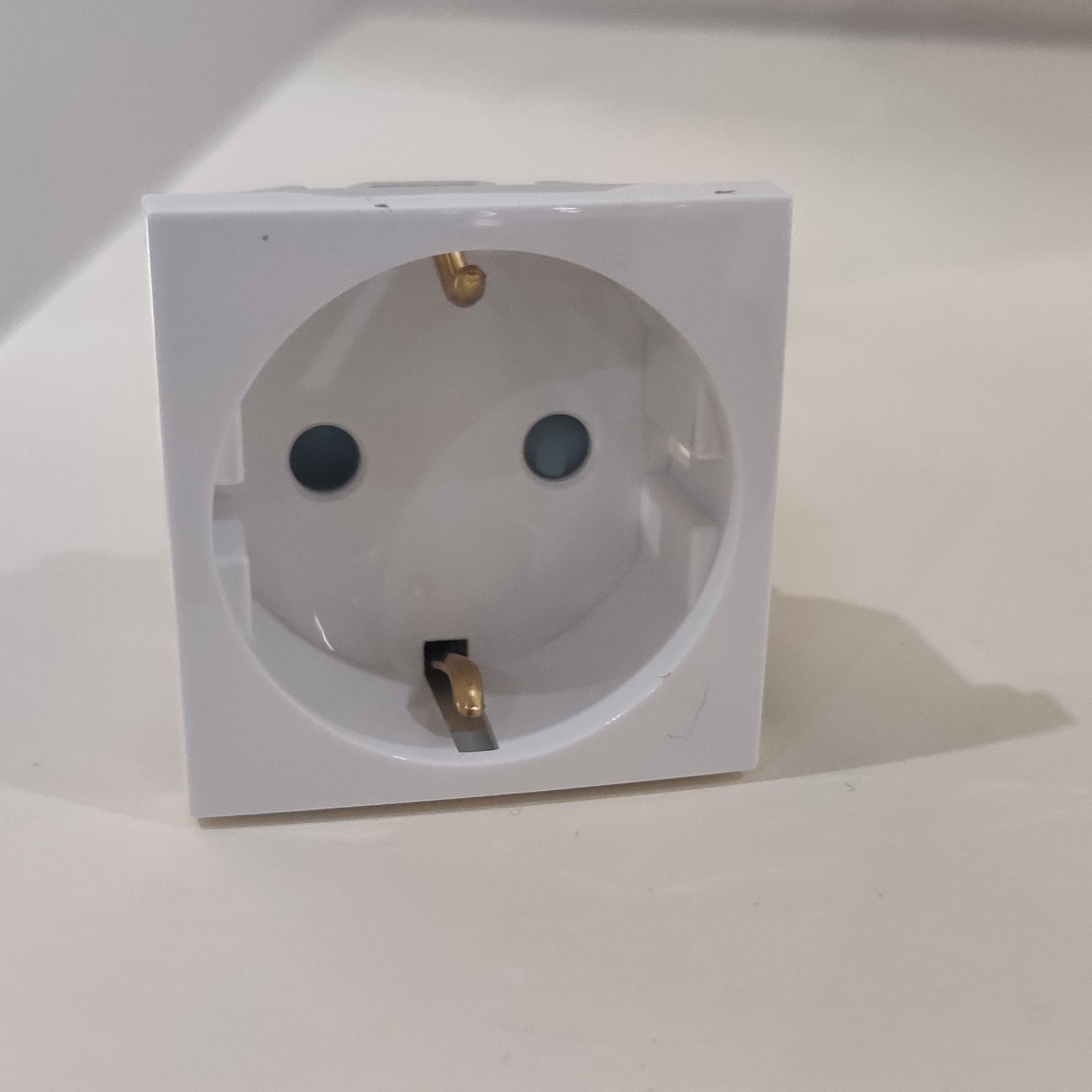 Механізм розетки горизонтальний 2P+Z ШУКО 16A 250V- 2 мод. Білий (45129 SBR) купити