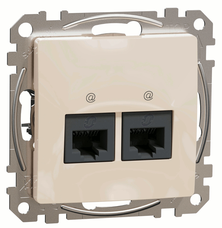 Комп'ютерна розетка 2-на RJ45 кат. 5е UTP Schneider Sedna Design SDD112452 Бєжевий купити