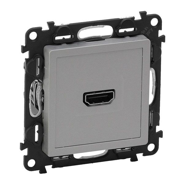 Розетка HDMI 1.3 с винтовыми клеммами, алюминий, Valena LIFE (753371) фото Розетка HDMI 1.3 с винтовыми клеммами, алюминий, Valena LIFE (753371) купить