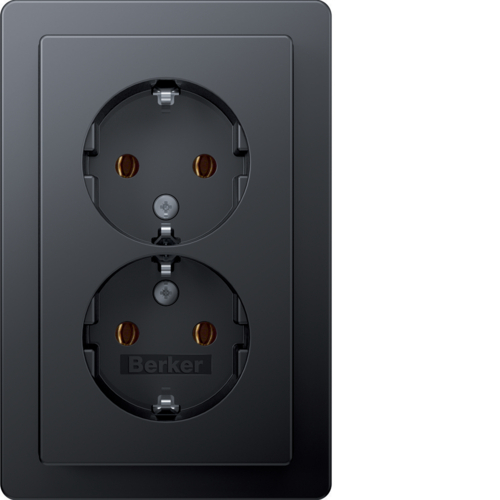 Розетка з з/к 2X цільна, антрацит 16А/250В Q.1 47746086 купити