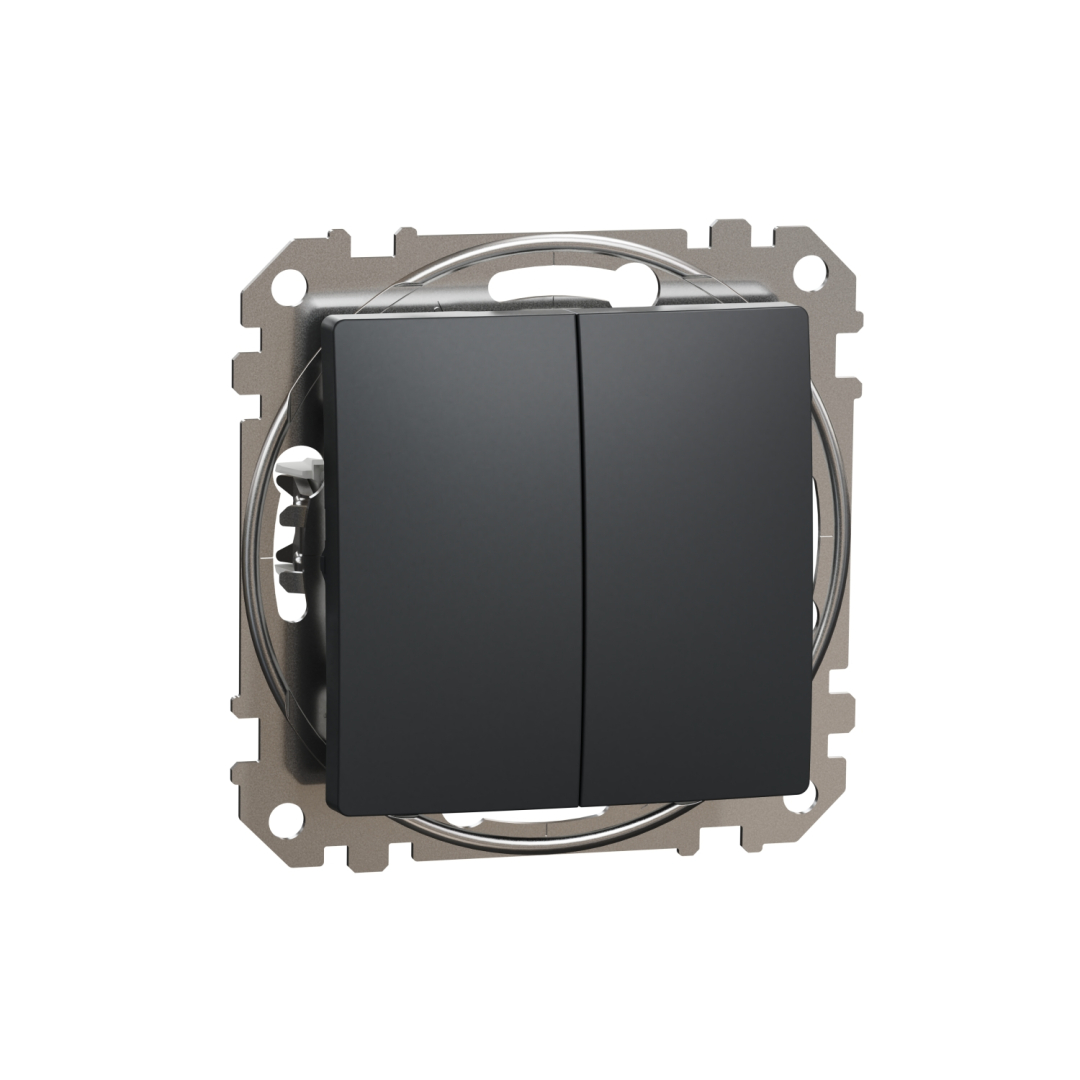 Вимикач 2-кл кнопочний 10A Schneider Sedna Design SDD114118 Чорний купити