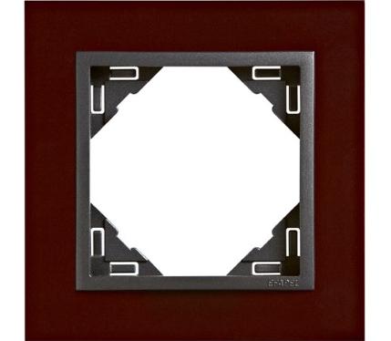 Рамка одинарна універсальна LOGUS бордо металік графіт (90910 TBS) купити