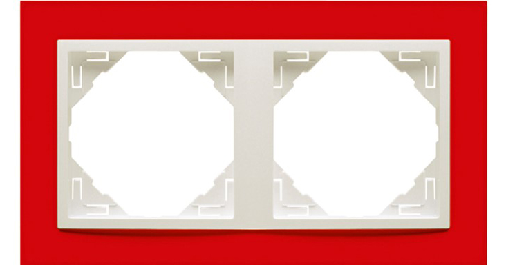 Рамка двойная универсальная LOGUS красный металлик ледяной купити