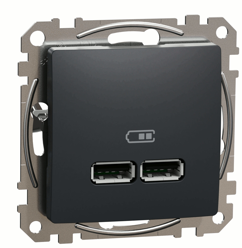 Розетка USB тип A+A 21A Schneider Sedna Design SDD114401 Чорний купити